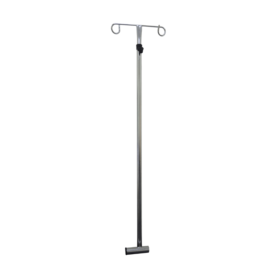 Stainless Steel IV Pole Drip Stand with Detachable Hook